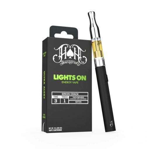 Green Crack Lights On 1G THCV Energy Vape Cartridge